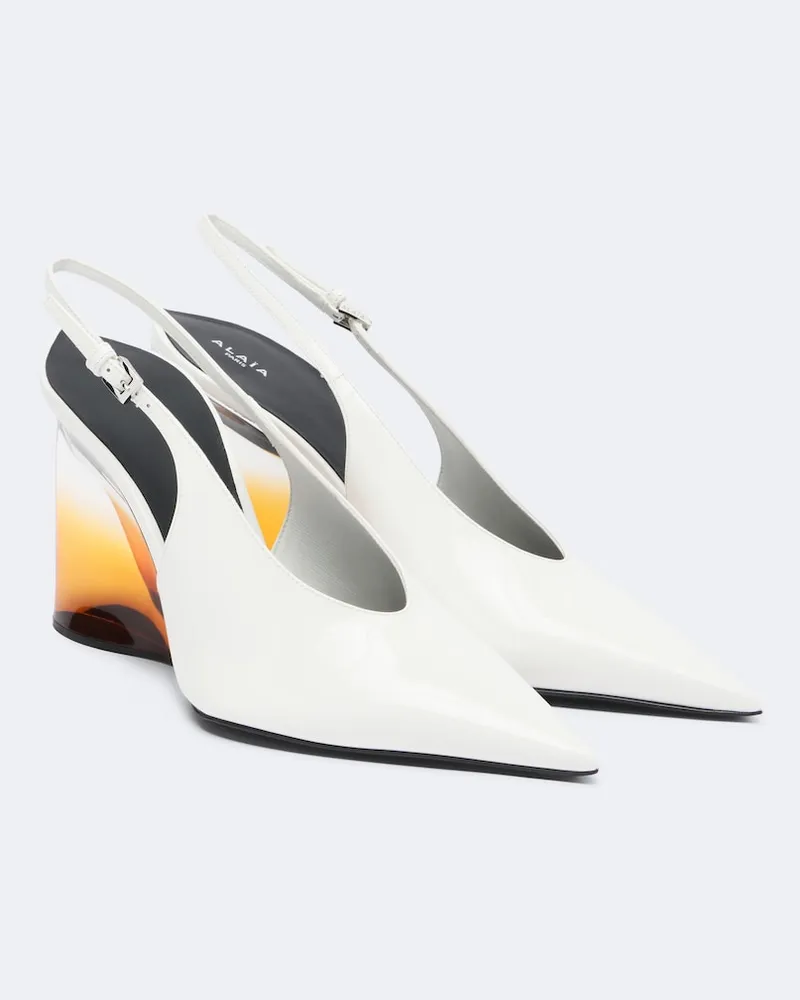 Alaïa Alaïa Pumps Invisible in pelle con zeppa Bianco