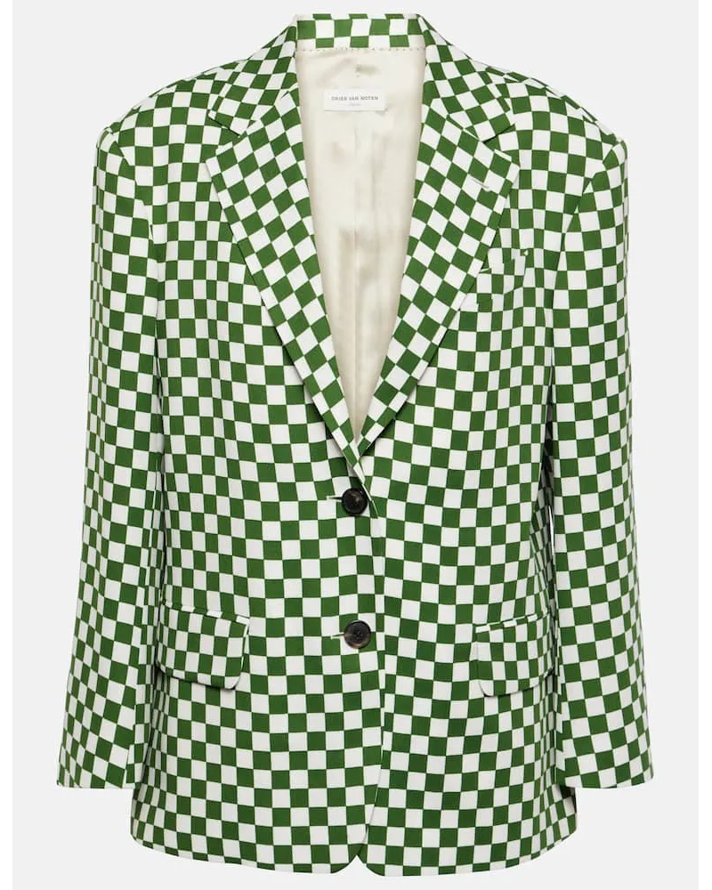 Dries van Noten Blazer monopetto a quadri Multicolore