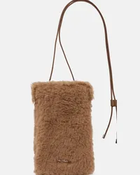 Max Mara Borsa porta smartphone Crossy in teddy Marrone