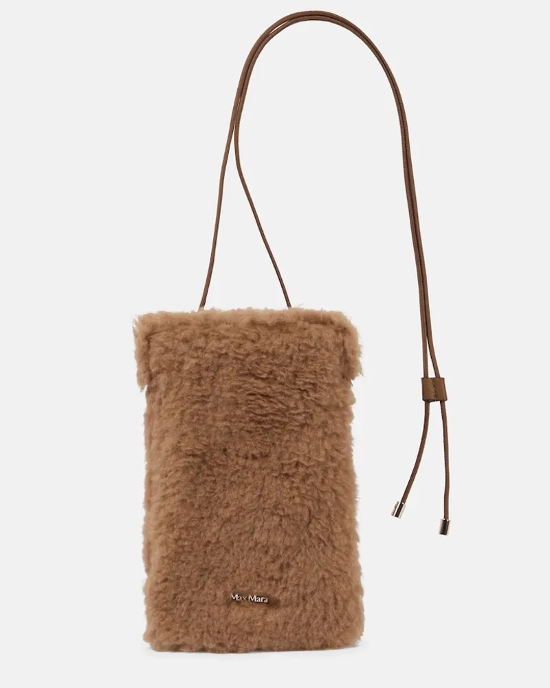 Max Mara Borsa porta smartphone Crossy in teddy Marrone