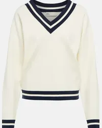 Tory Sport Pullover in lana Bianco