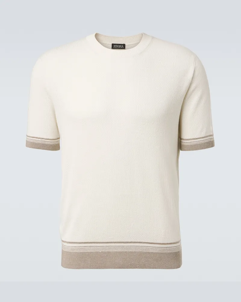 Ermenegildo Zegna Pullover in seta, lino e cashmere Bianco