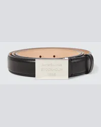 Acne Studios Cintura in pelle con logo Nero