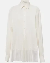 Stella McCartney Camicia con maglia e frange Bianco