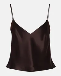 GALVAN Camisole Ischia in raso Marrone