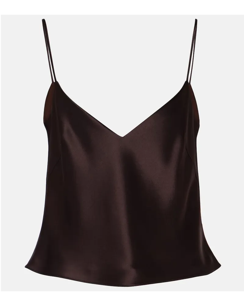 GALVAN Camisole Ischia in raso Marrone
