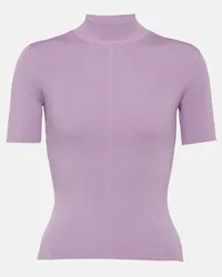 Oscar de la Renta Pullover in misto seta a coste Viola