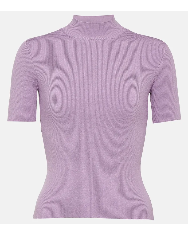 Oscar de la Renta Pullover in misto seta a coste Viola