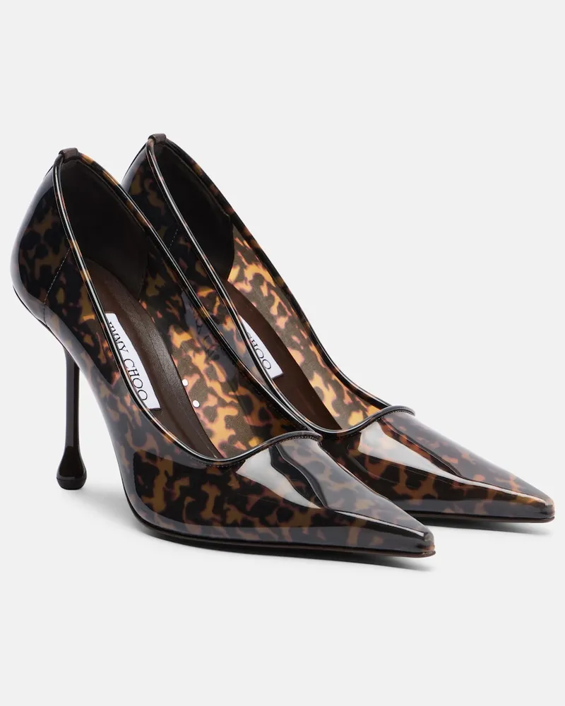 Jimmy Choo Pumps Ixia in TPU con stampa animalier Marrone
