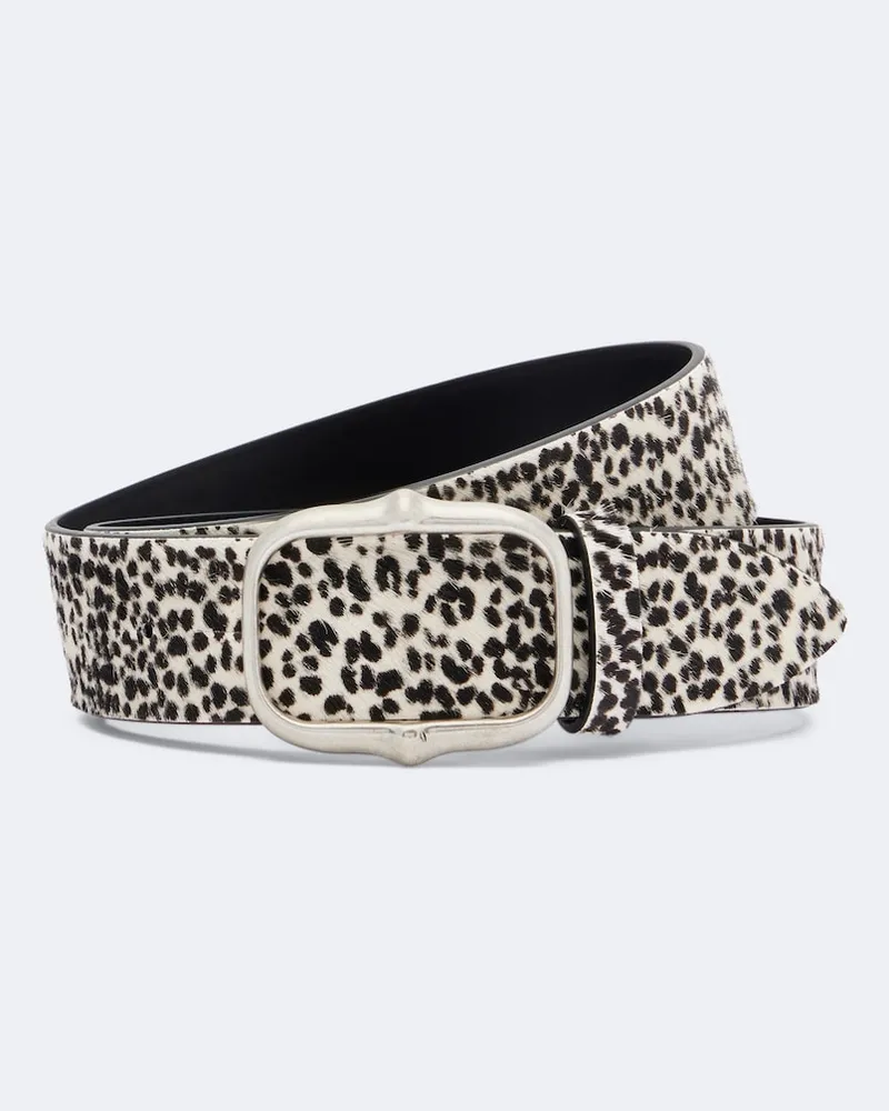 Isabel Marant Cintura Holis in pelle con stampa leopardata Nero