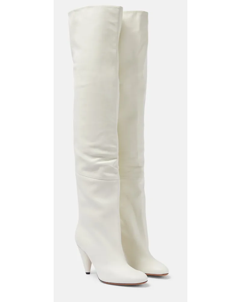 Proenza Schouler Stivali cuissardes Cone in pelle Bianco