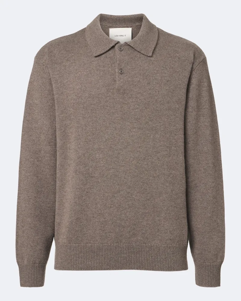 Lisa Yang Pullover polo Rufus in cashmere Marrone
