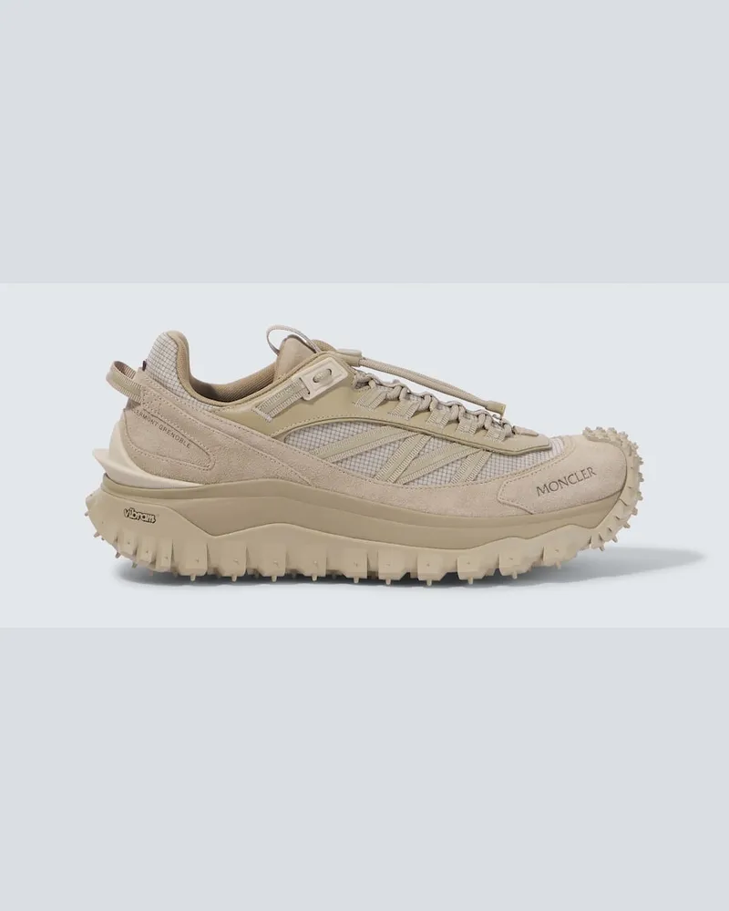 Moncler Sneakers Trailgrip in pelle e suede Beige