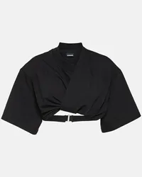 Jacquemus T-shirt cropped Le Bahia Court Nero