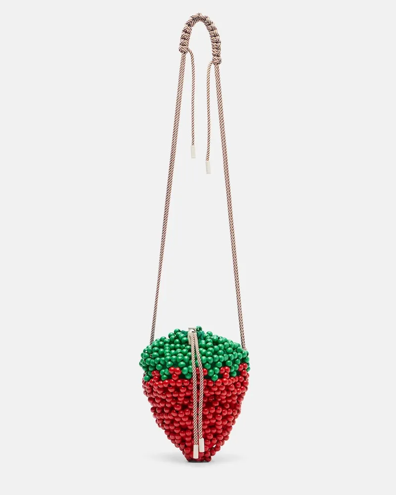 ALEMAIS AlÃ©mais Borsa Strawberry Mini con perline Rosso