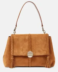 Chloé Chloé Borsa a spalla Penelope Medium in suede Marrone