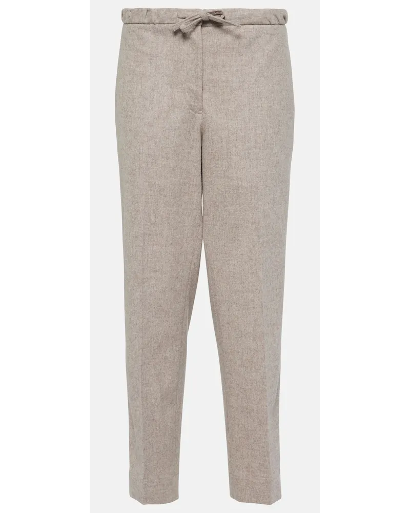 Jil Sander Pantaloni regular in lana vergine Beige