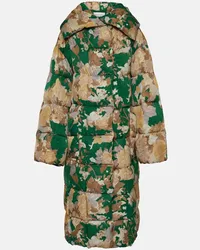 Dries van Noten Giacca trapuntata con stampa floreale Verde