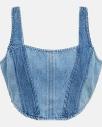 Frame Denim Top stile corsetto in denim Blu