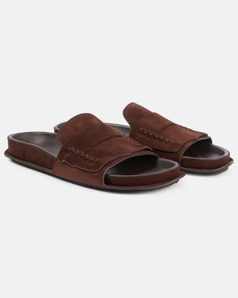 Jacquemus Sandali Mocassin in suede Marrone