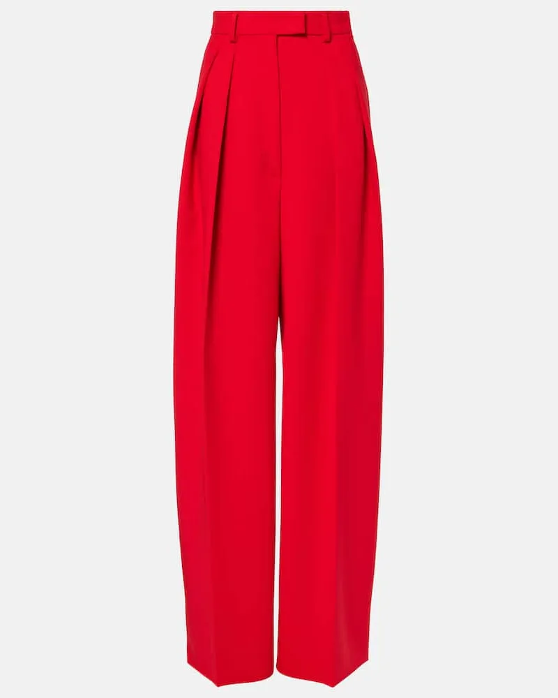 SPORTMAX Pantaloni a gamba larga Abadan in canvas Rosso