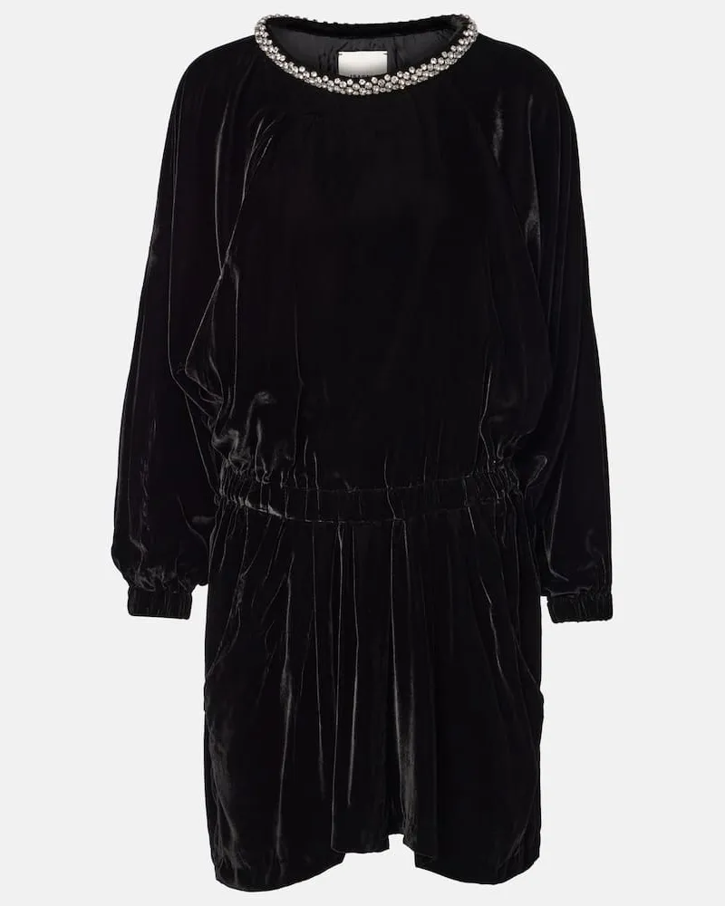 Isabel Marant Abito corto Beniga in velluto Nero
