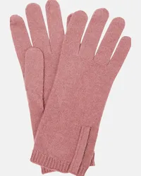 Brunello Cucinelli Guanti in maglia di cashmere Rosa