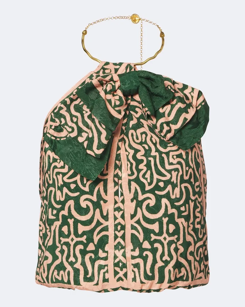 Johanna Ortiz Top con scollo all’americana Verde
