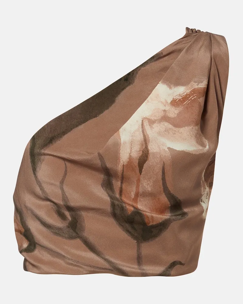 SIR Top cropped Azaliea in seta Marrone