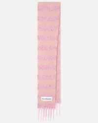 Acne Studios Sciarpa in misto lana a righe Rosa