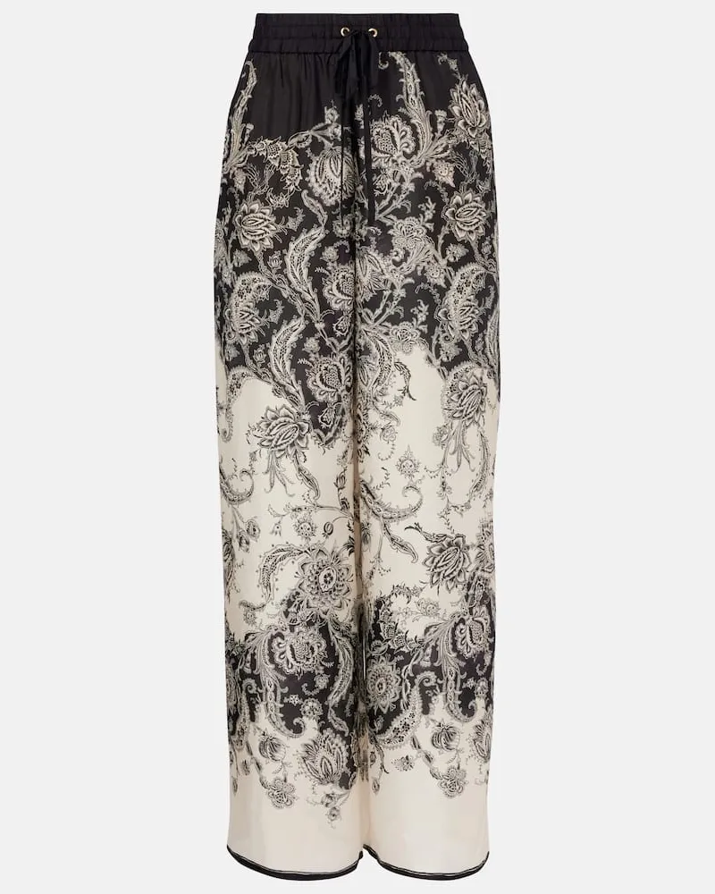 Zimmermann Pantaloni Rhiannon in seta paisley a gamba larga Multicolore