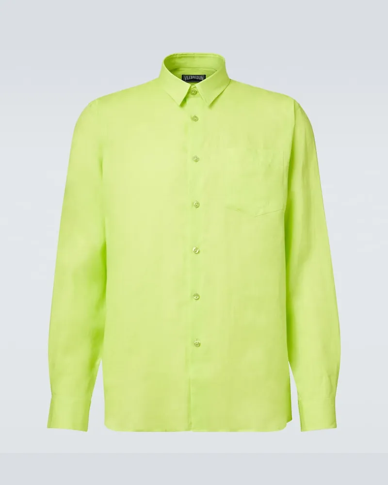 Vilebrequin Camicia in lino Giallo