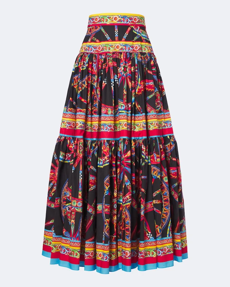 Dolce & Gabbana Gonna lunga Carretto in cotone Multicolore