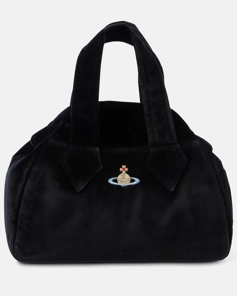 Vivienne Westwood Borsa a spalla Archive Medium in velluto Nero