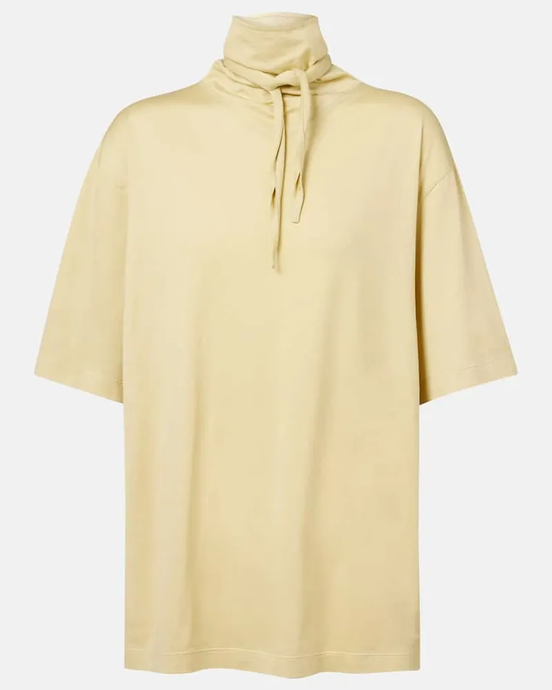 Christophe Lemaire T-shirt Foulard in jersey di cotone Giallo