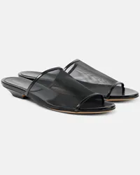 KHAITE Mules Marion in mesh con pelle Nero