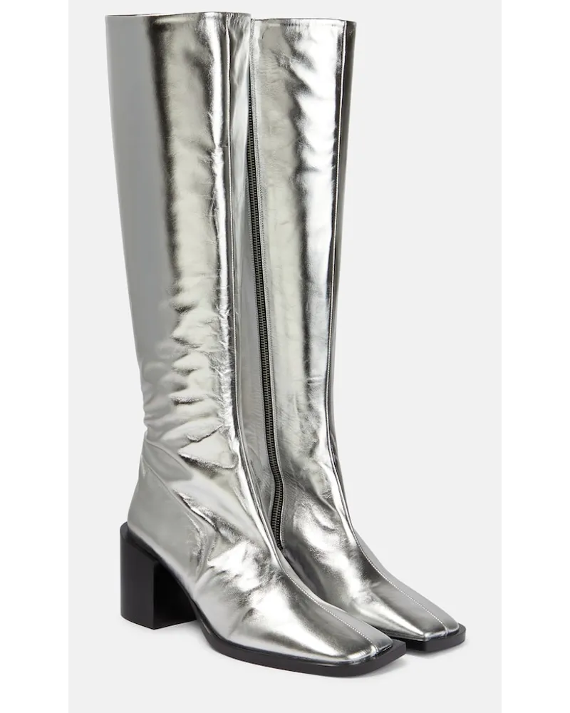 Jil Sander Stivali in pelle metallizzata Metallizzato