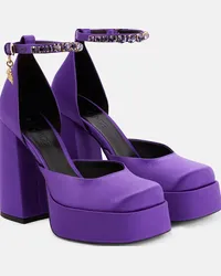 Versace Pumps con plateau Medusa Aevitas in raso Viola