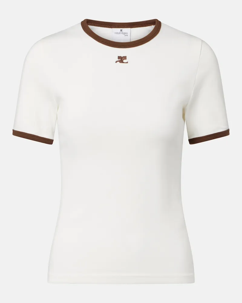 Courrèges Courrèges T-shirt in jersey di cotone Bianco