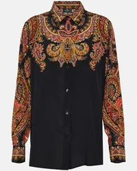 Etro Blusa in seta con stampa Nero