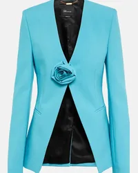 Blumarine Blazer senza colletto con rose Blu