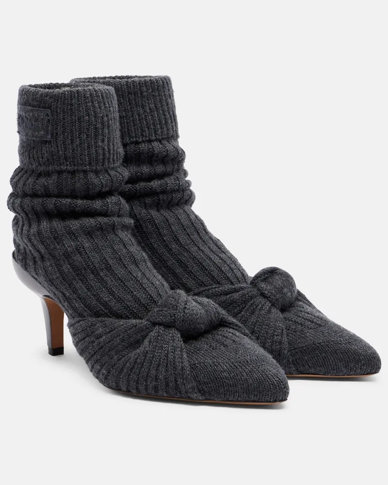 Chloé Chloé Stivaletti a calza in maglia a coste Grigio
