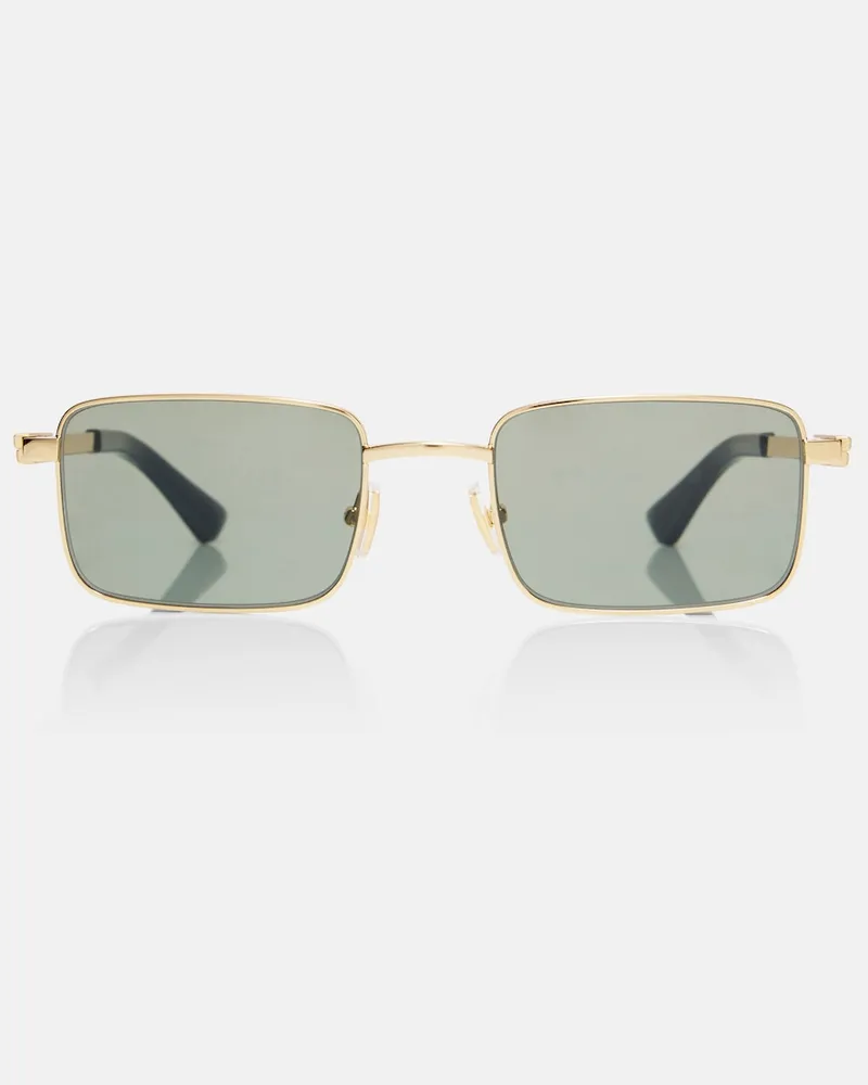 Bottega Veneta Occhiali da sole rettangolari Stretch Oro