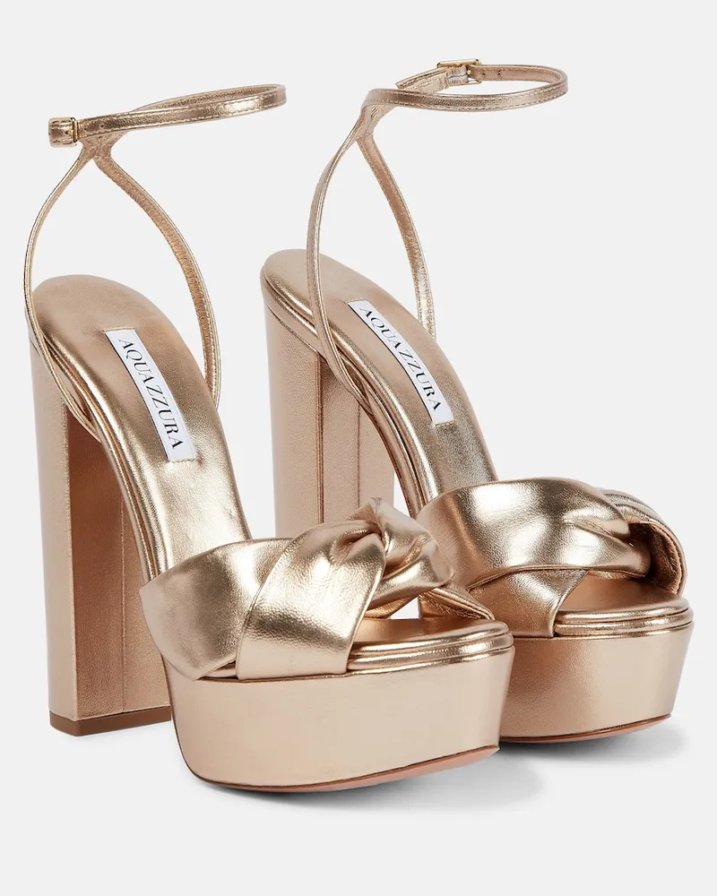 Aquazzura Sandali Olie Plateau 140 con plateau Oro