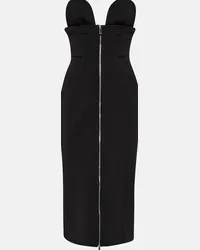 OFF-WHITE Abito midi senza spalline Nero