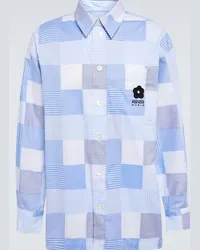 Kenzo Camicia oversize in cotone patchwork Blu