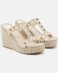 Valentino Garavani Sandali Rockstud in pelle con zeppa Neutro