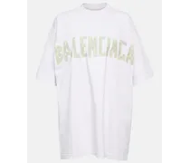 Balenciaga T-shirt Tape Type in jersey di cotone Bianco