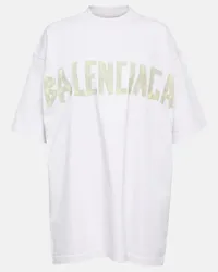 Balenciaga T-shirt Tape Type in jersey di cotone Bianco