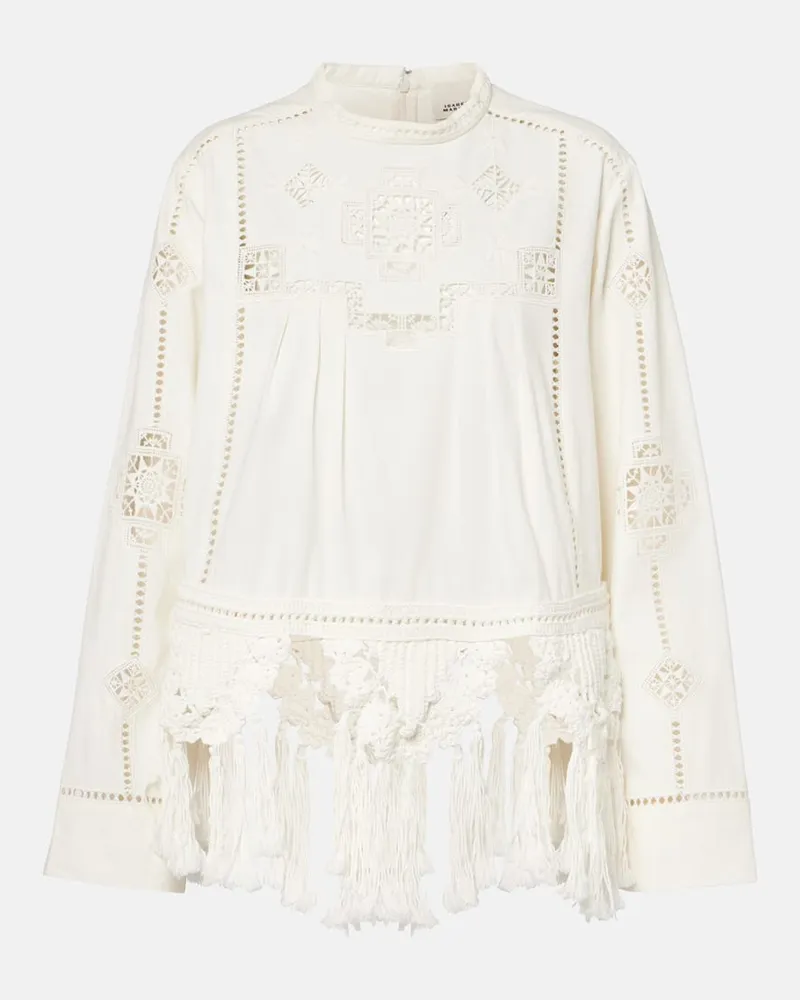 Isabel Marant Top Severine in pizzo macramÃ Bianco